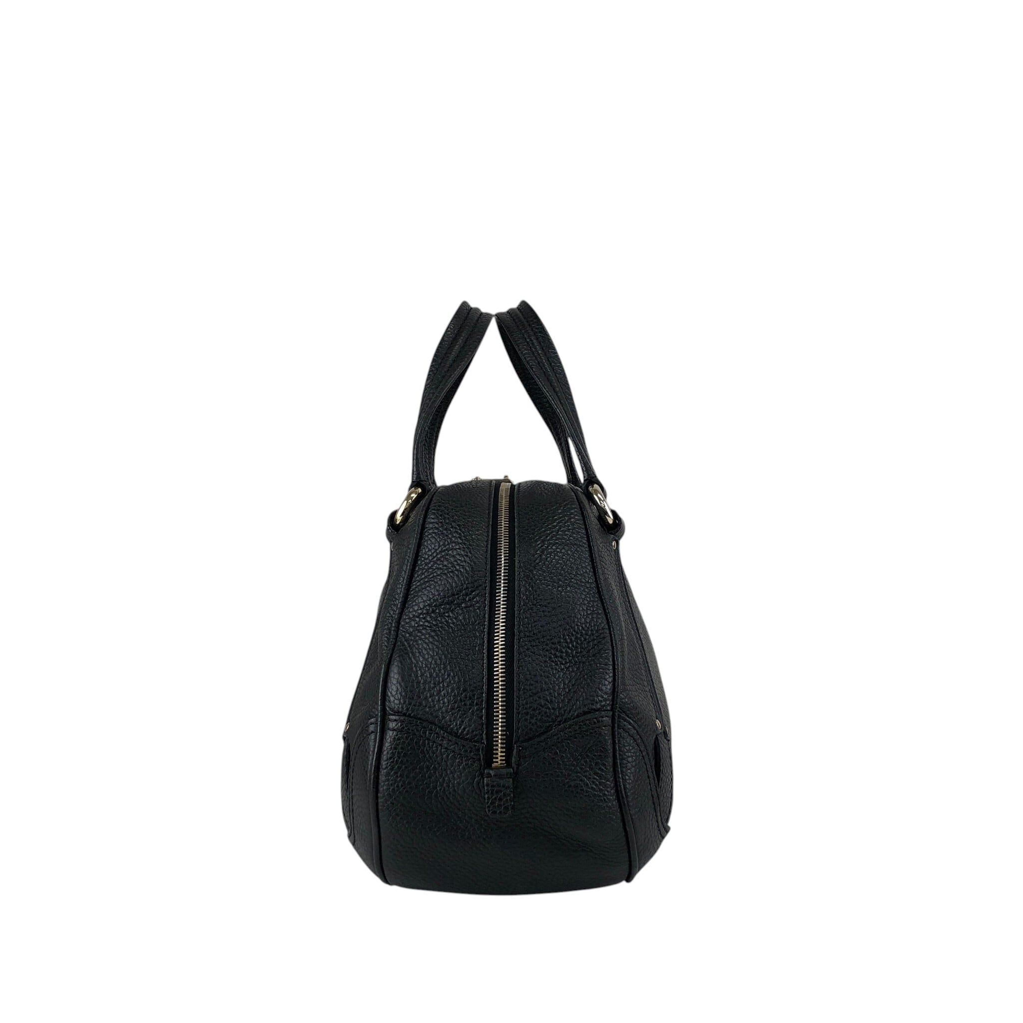 CELINE セリーヌ ハンドバッグ ブラック ロゴ レザー ボストン vintage CELINE セリーヌ ハンドバッグ ブラック ロゴ レザー ボストン vintage