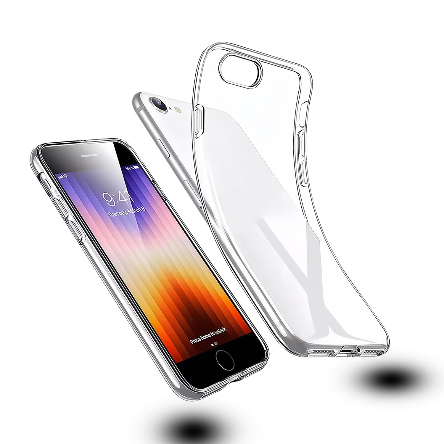 iPhone SE ケース 第2世代 第3世代 iphone8 iphone7ケース クリア 超軽量 極薄 落下防止 シンプル TPU ソフト ケース 衝撃吸収 背面カバー 耐スクラッチ アイフォンse ケース4.7インチ用の 保護カバー クリア iPhone SE2 iPhone SE3 iPhone8 iPhone7用の全面保護 黄変防止 スマホケース(透明)