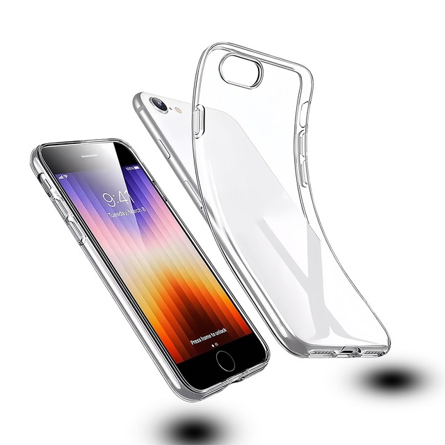 iPhone SE ケース 第2世代 第3世代 iphone8 iphone7ケース クリア 超軽量 極薄 落下防止 シンプル TPU ソフト ケース 衝撃吸収 背面カバー 耐スクラッチ アイフォンse ケース4.7インチ用の 保護カバー クリア iPhone SE2 iPhone SE3 iPhone8 iPhone7用の全面保護 黄変防止 スマホケース(透明)