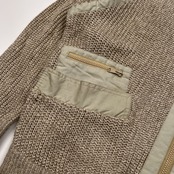 イタリア製 MOGAR ビンテージ デザイン ジップアップ コットン&リネン ニット ジャケット カーディガン サイズ 48 /ririジップ/ポケット付き