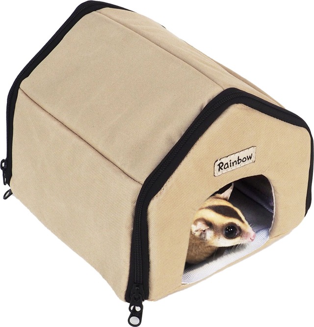 【小動物】デグモモたちのお掃除簡単ハウス　サンド/カーキ