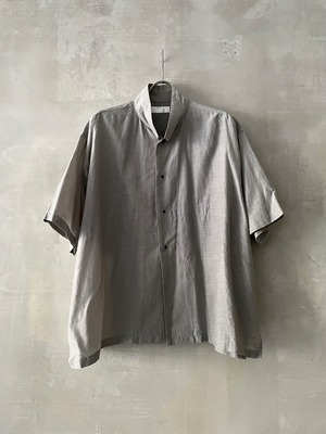 【 customer's used 】T/f Cupro Linen Taffeta Half Sleeve Shirt 2020 (027) - dark soot