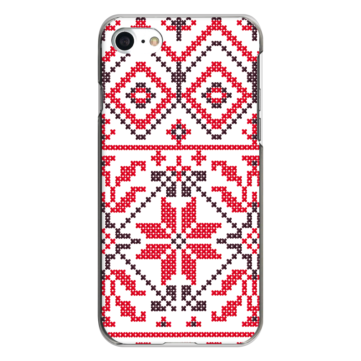 iPhone対応 スマホ ハードケース クリア ノルディックレッド 冬 レトロ 【iPhone17 / iPhone16e / AQUOS / Xperia 他 iPhone / Android ほぼ全機種対応】 |desr2060