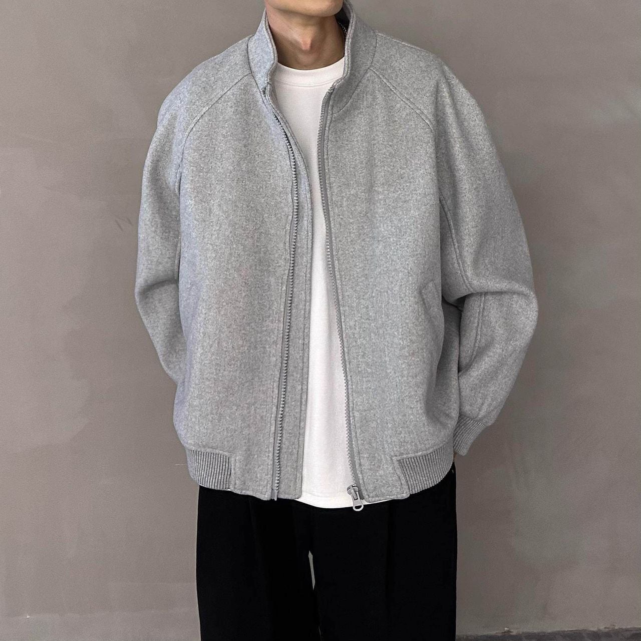 Stand-collar jacket with zipper(MT1677)