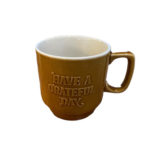 HAVE A GRATEFUL DAY #Vintage Mug Cup Amber