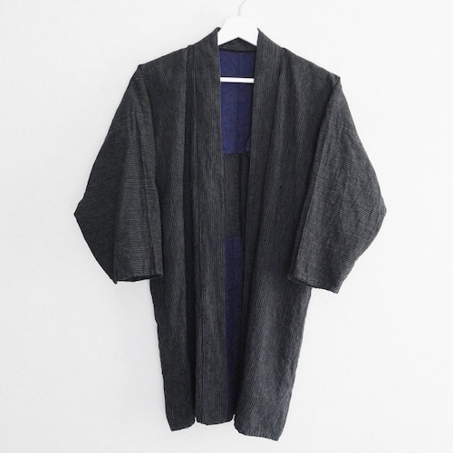 野良着 細袖～筒袖 着物 木綿 縞模様 ジャパンヴィンテージ 昭和 | Noragi Jacket Men Kimono Cotton Stripe Japanese Vintage