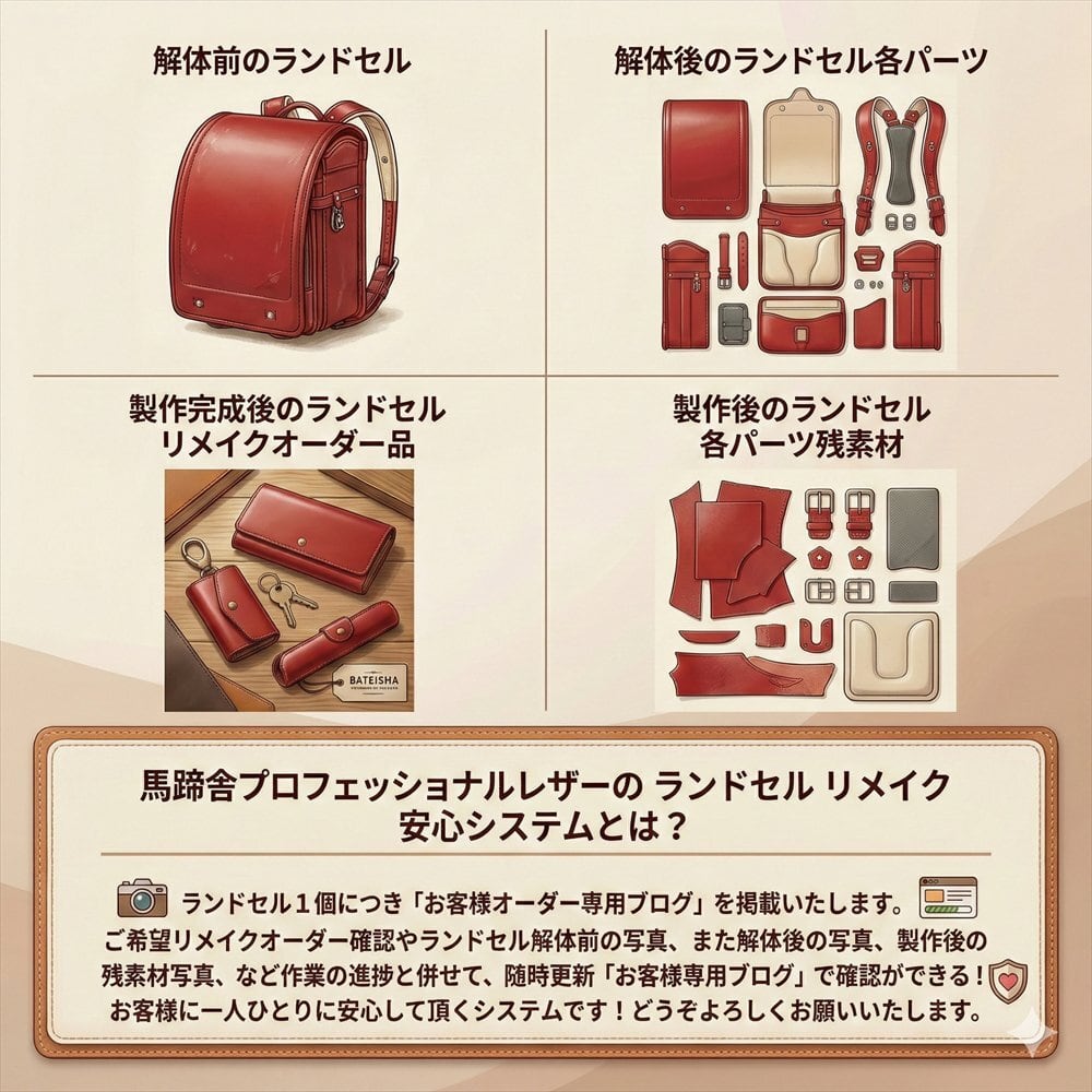 ランドセルリメイク☆L字ファスナーミディアム財布 RR-03 | 馬蹄舎