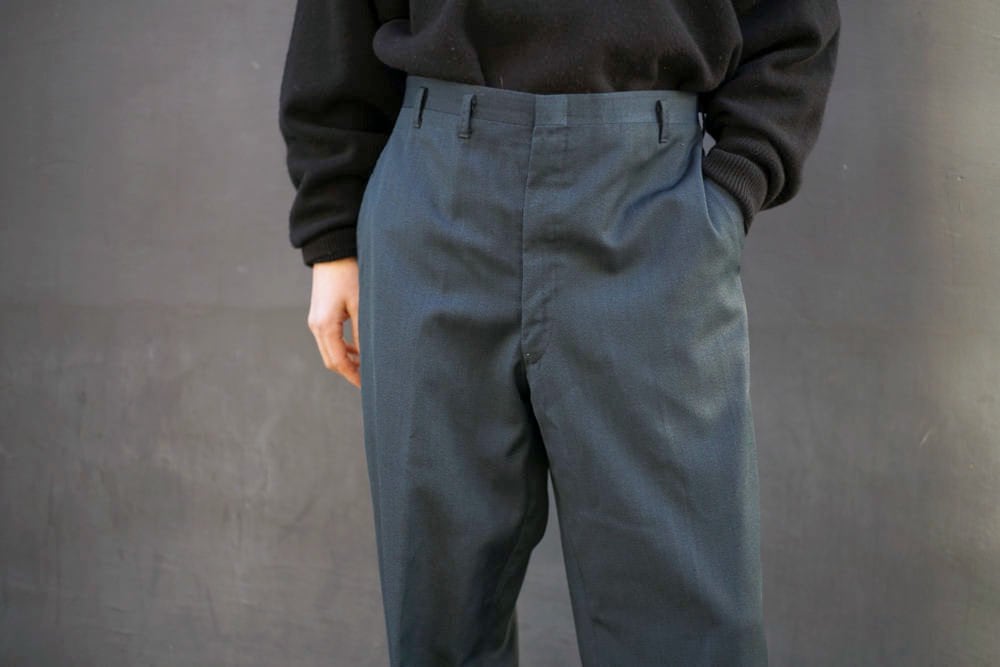 Vintage Wool Gabardine Trousers Peg Pants [1960s] Vintage Peg