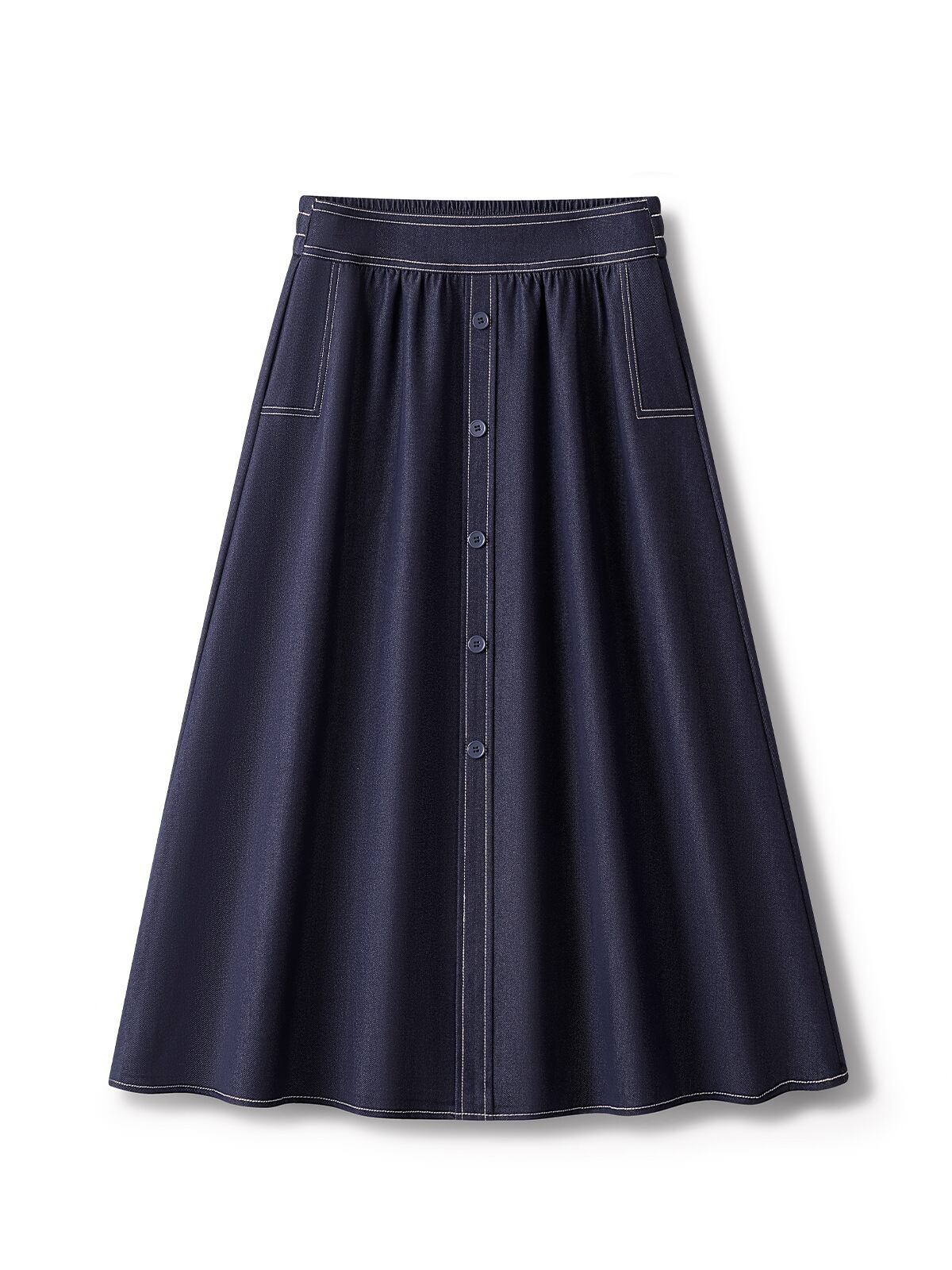 JUNYA WATANABE CDG フリル立体切替 黒ミディ丈スカート JUNYA