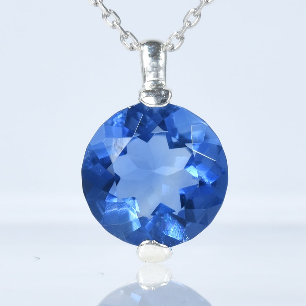 【blue.ks】天然フローライトの一粒ネックレストップ チェンジカラー フローライト ペンダントトップ SV925 CJ017CIBSN
