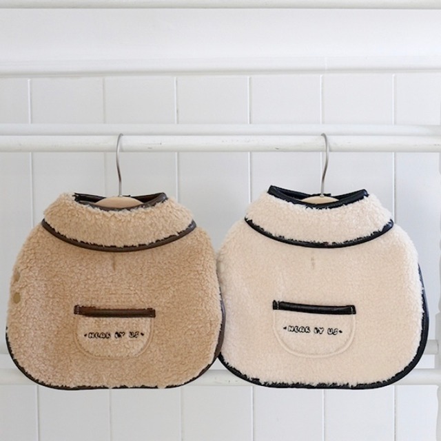 【予約】teddy leather fleece coat〈2color〉/ near by us　韓国犬服