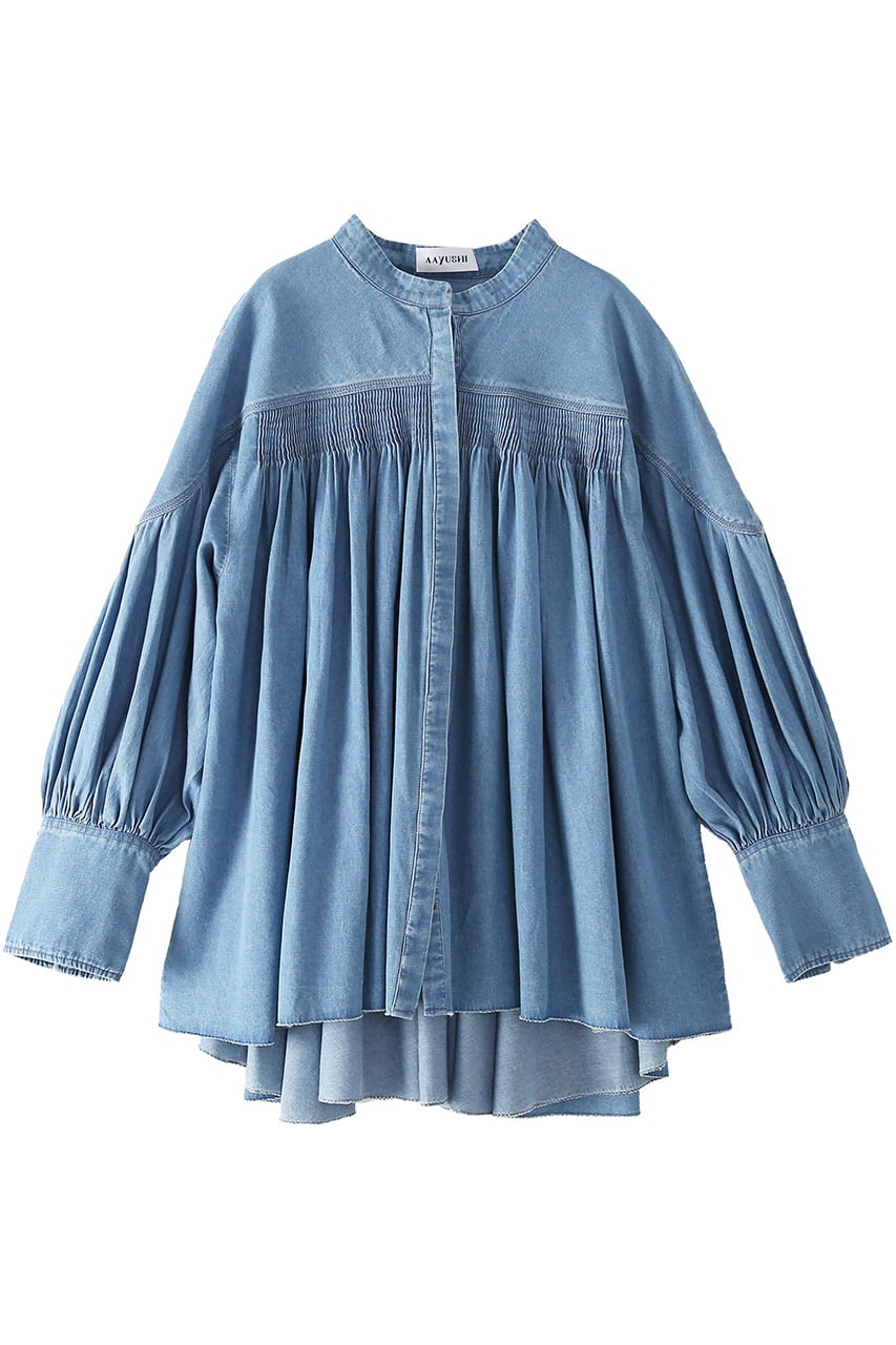 予約商品》〔SGN0779〕デニムピンタックブラウス / BLUE(大草直子さん