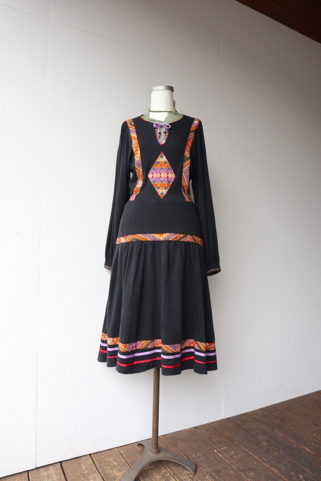 ethnic ribbon one-piece