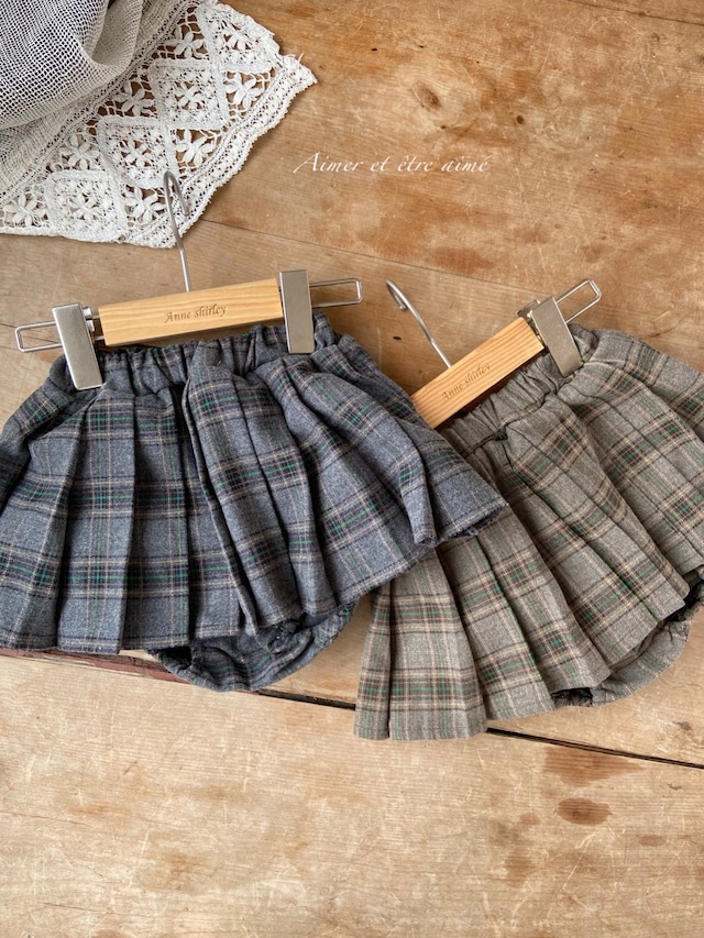 ラスト1 beigeS【即納】<Anne shirley> Bell pleated skirt bloomer