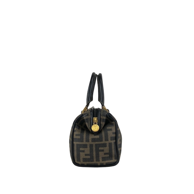FENDI フェンディ ズッカ ショルダーバッグ ブラック PVCレザー 2way ミニボストン vintage ヴィンテージ オールド prhk66