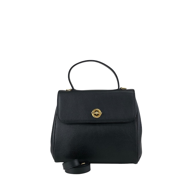 CELINE セリーヌ ハンドバッグ ブラック マンテル レザー 2way シボ vintage ヴィンテージ オールド nnb8md