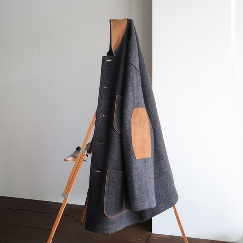 Cale “ Wool silk jacquard fleece Coverall Jacket ( Dark Gray )”