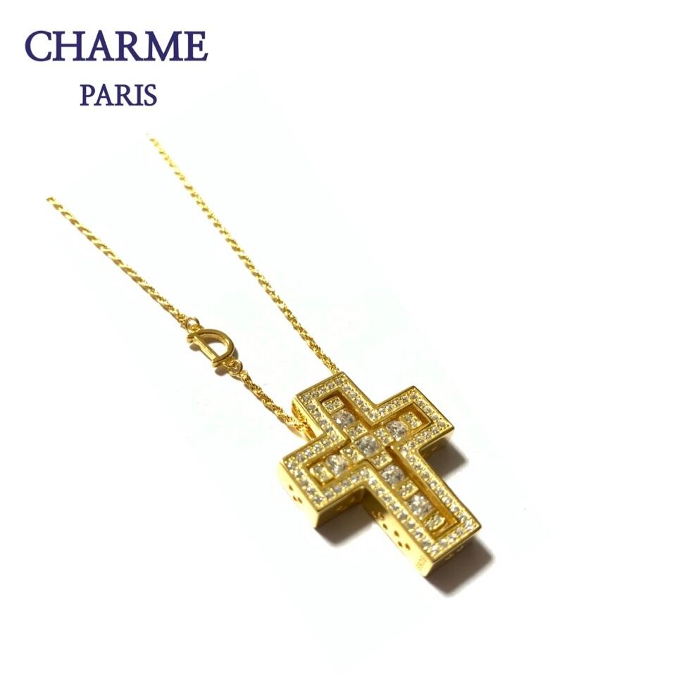 22k plating  cz diamond separate original necklace
