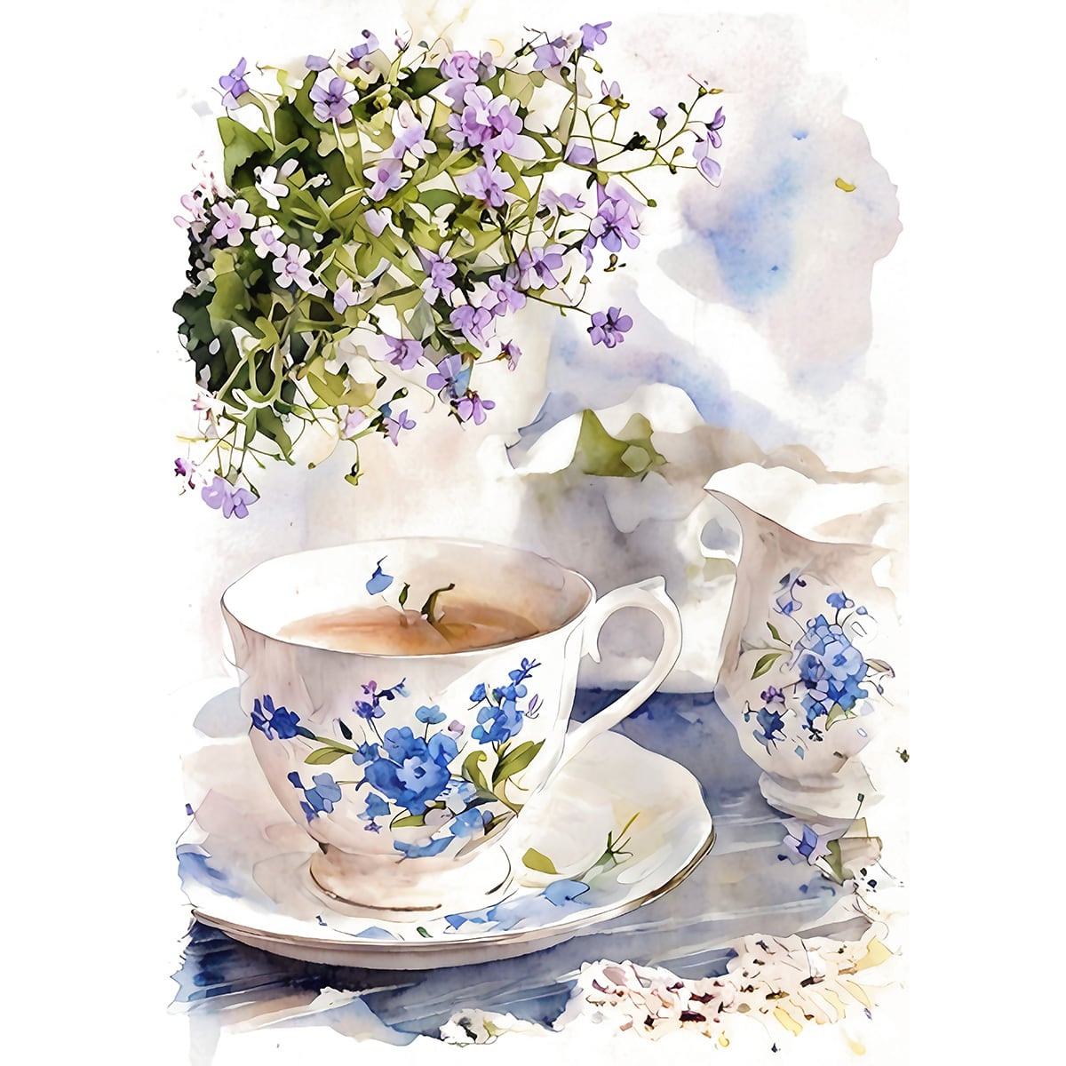 絵画 花(フラワー) 花 インテリアアート額付き 水彩画・油絵風 WAT0843