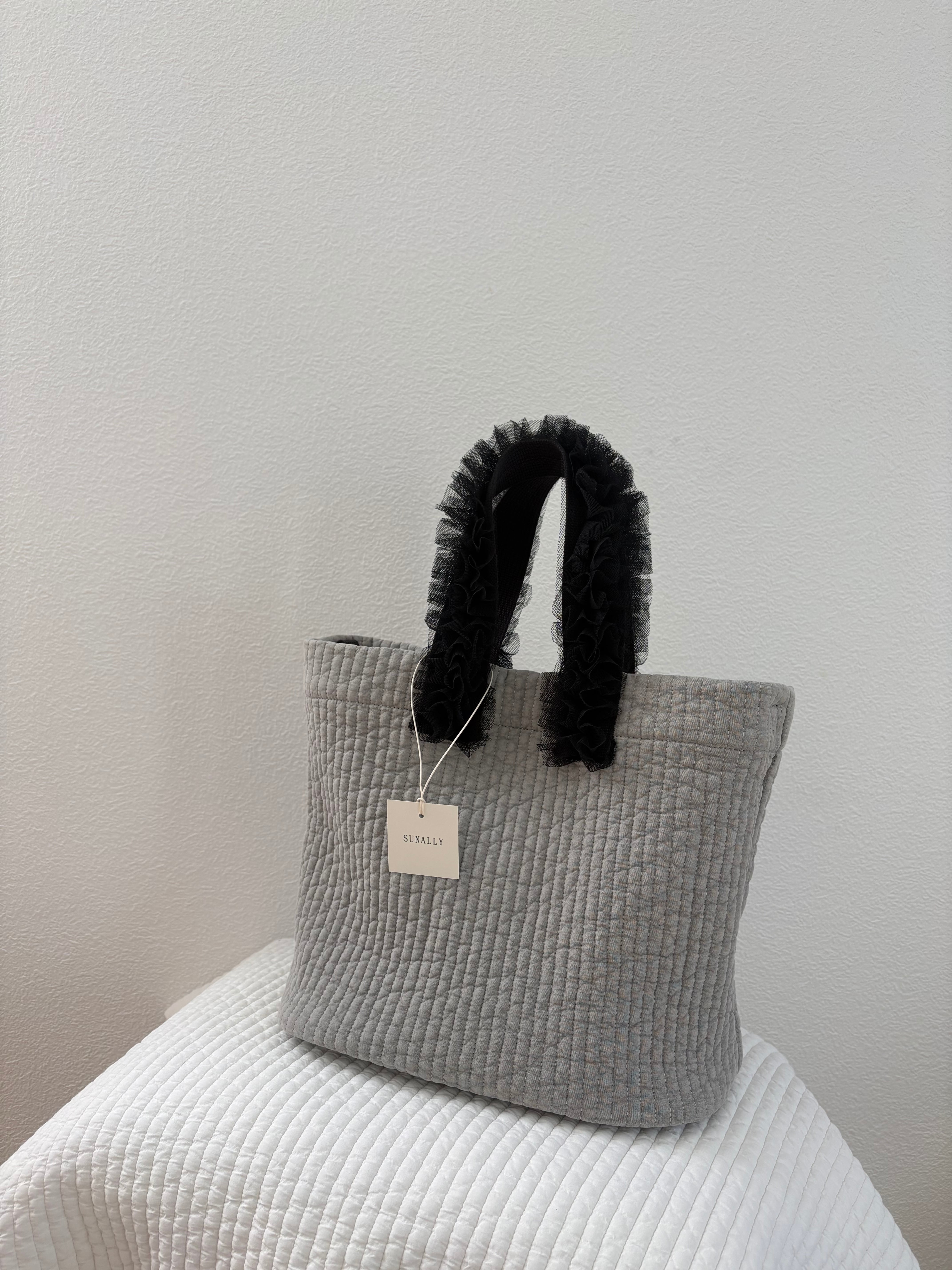 受注制作【washable】nubi frill tote （チュールフリル ヌビバッグ