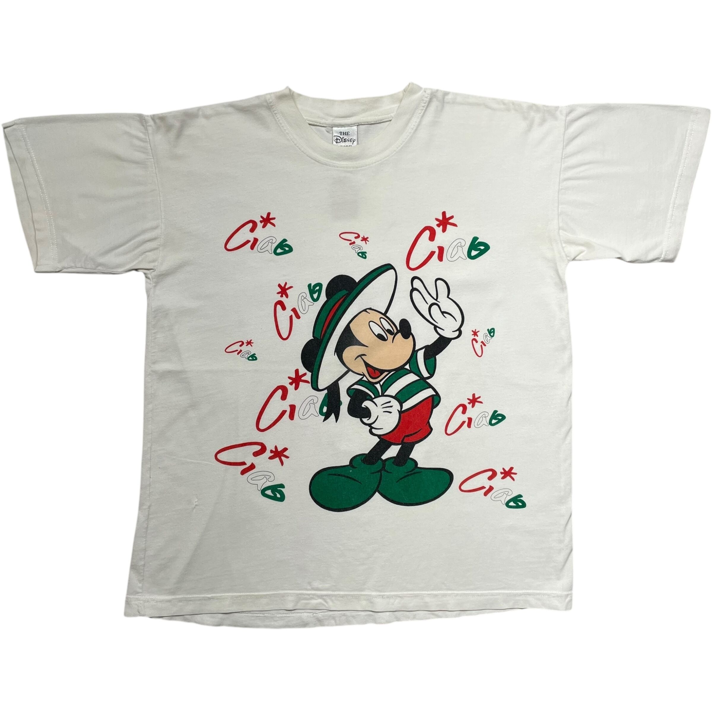 《M》Disney ディズニー プリントTシャツ ホワイト ミッキーマウス no.6787