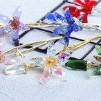 ユリの花 クリスタルガラス飾り ５色展開 ユリの花瓶