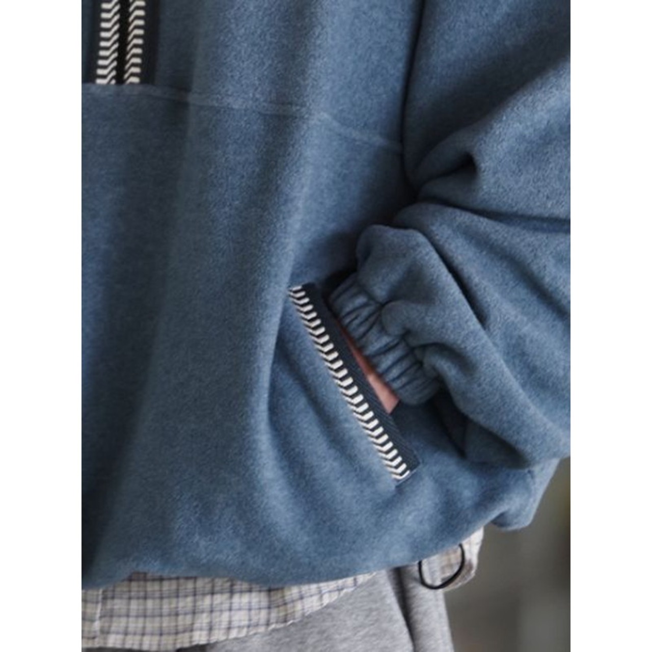 Zip-Up Drop Shoulder Waist-Length Pullover ◇3color H0994