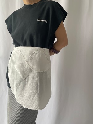 Vintage white short lace apron