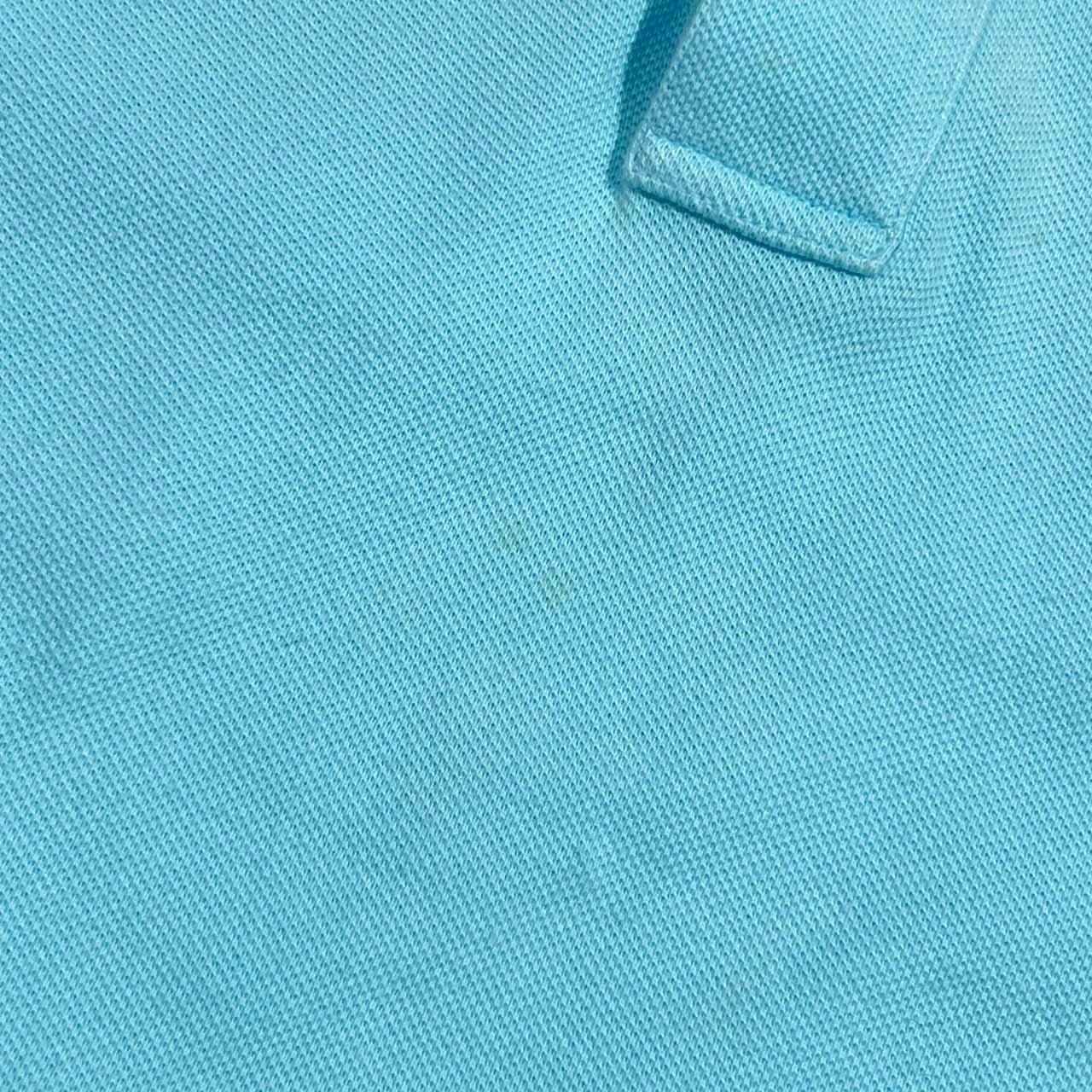 00s RALPH LAUREN ラルフローレン THE SKINNY POLO ナンバリング ビッグポニー 鹿の子 半袖 ポロシャツ XL/水色系 レディース