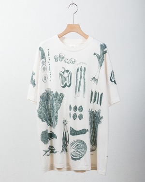 all over patterned printed T-shirt "rel･e･vant" / Made In USA / single stitch