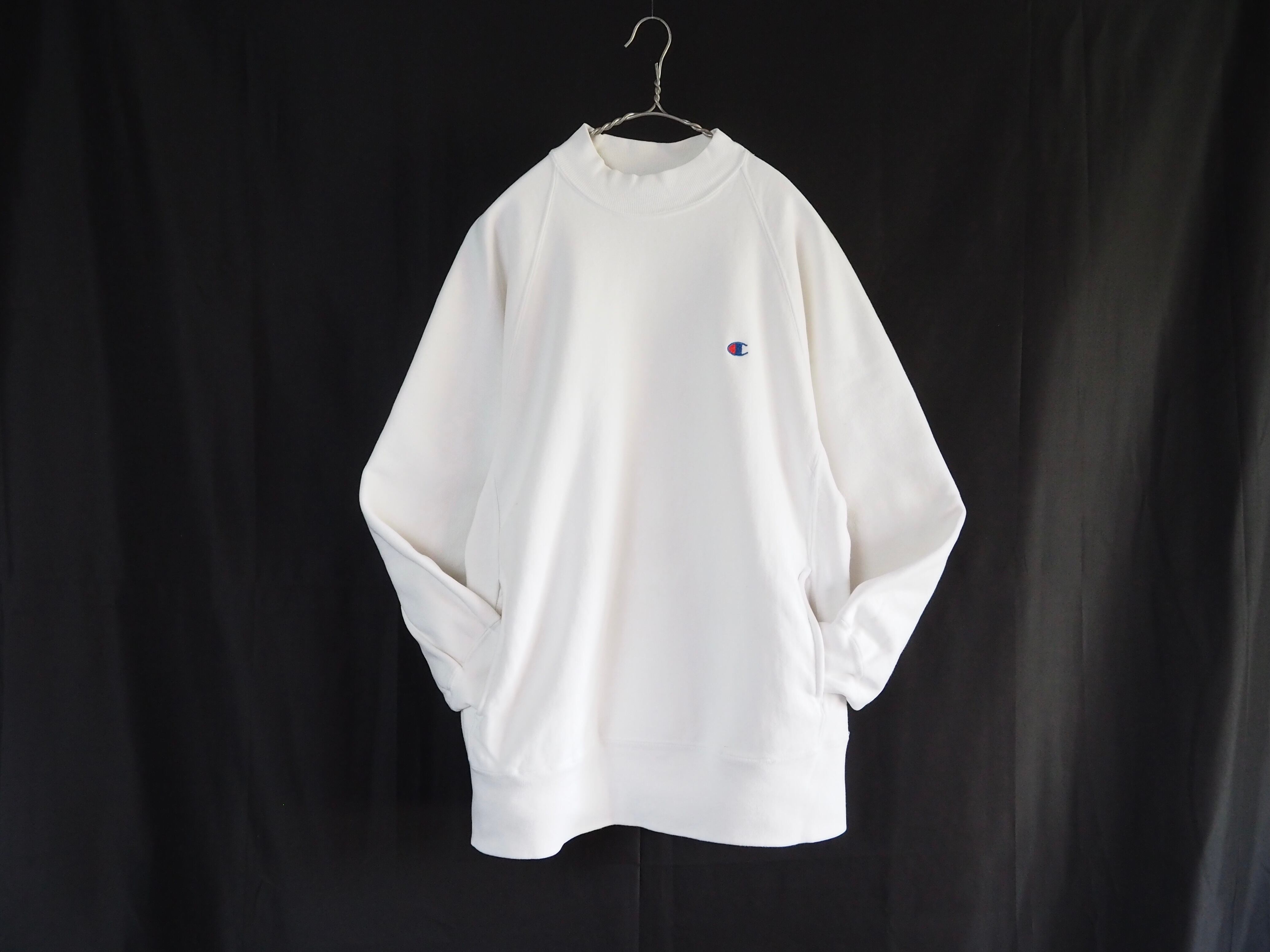 1990’s USA製 Champion モックネック リバースウィーブ スウェット L /white