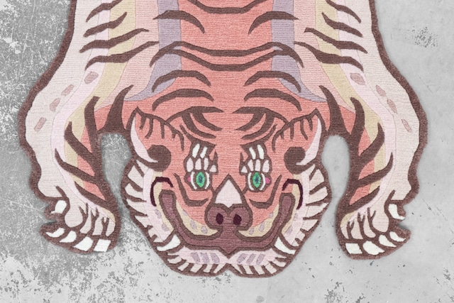 Tibetan Tiger Rug 《Sサイズ•ウール・オリジナル4・春の桜餅533》チベタンタイガーラグ