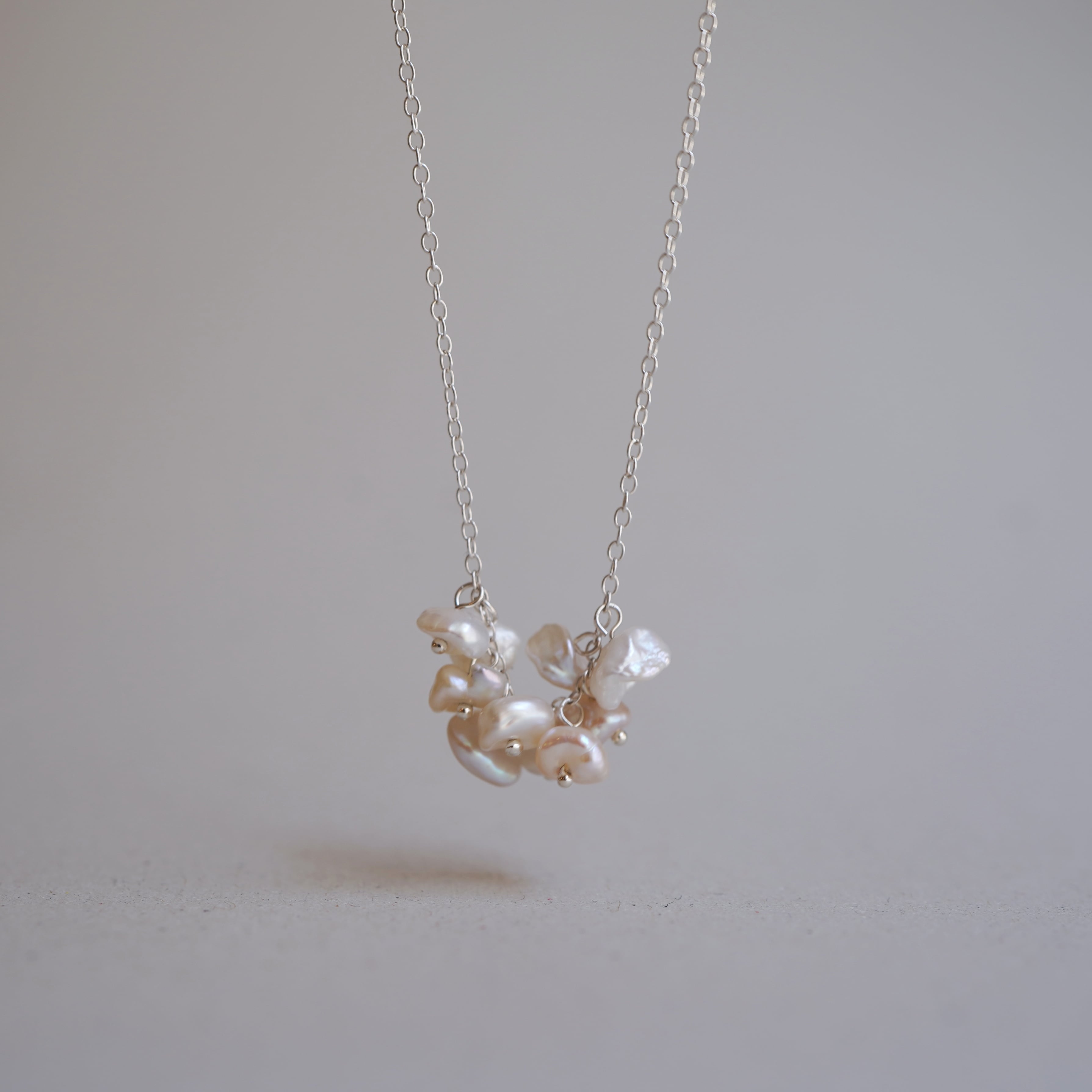 1点もの SV925 ポンポンパールネックレス