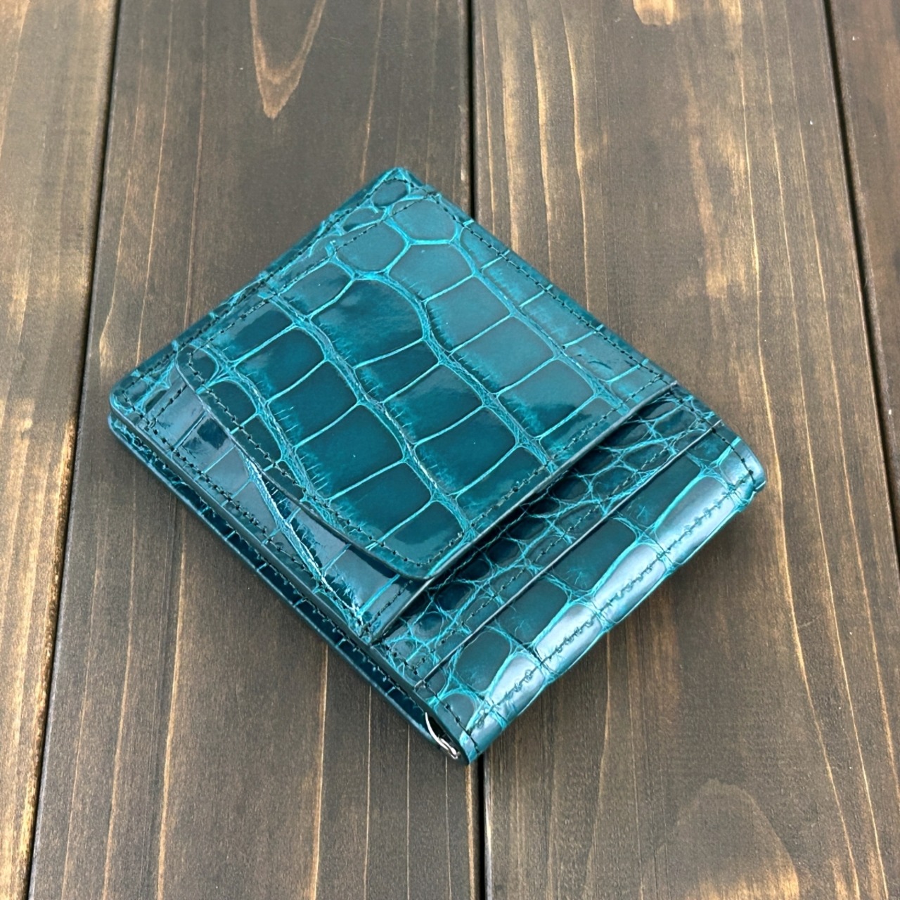 アリゲーター 無双 マネークリップ ディープエメラルド