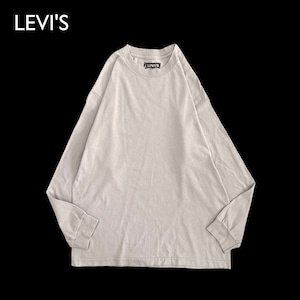 【LEVI'S】メキシコ製 ロンt 長袖Tシャツ ロングTシャツ ベージュ 無地 プレーン LARGE トップス インナー リーバイス US古着