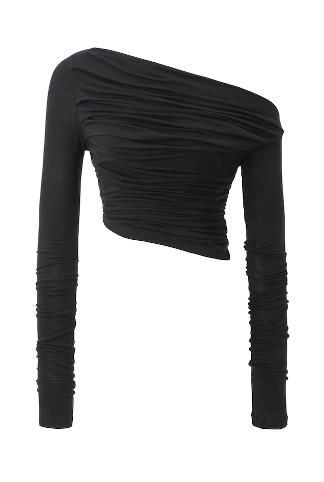 [threetimes] Drape top black 正規品 韓国ブランド 韓国通販 韓国代行 韓国ファッション