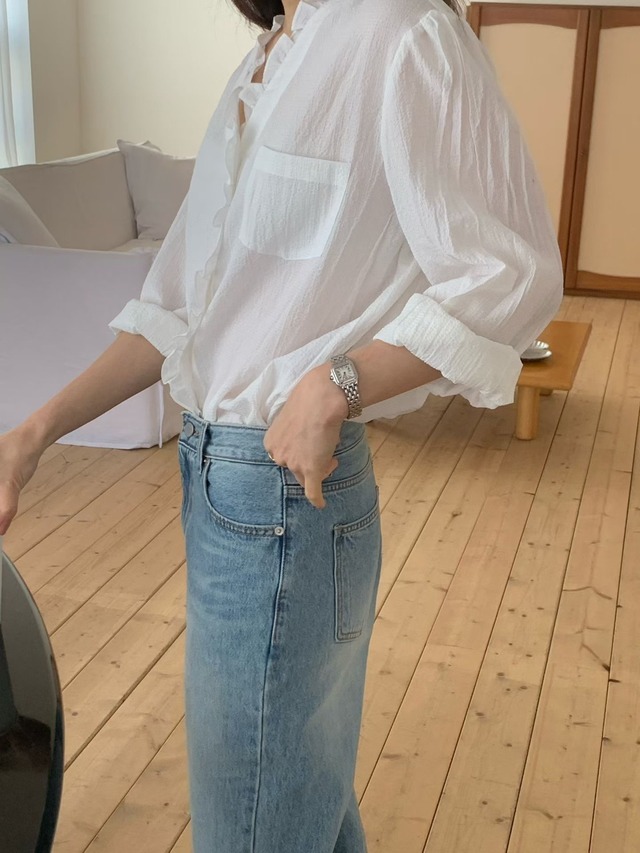 (予約) taffeta / Mono ruffle blouse 2color