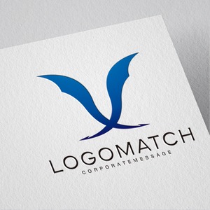 力強い飛躍と調和のロゴ