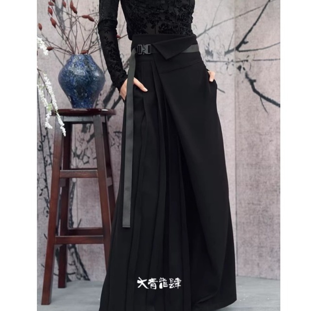 ✿洗練された存在感、ベルト付きの非常規ズボン！【大青龍肆シリーズ】★チャイナ風ズボン★ ボトムス フォーマル 合わせやすい 個性的