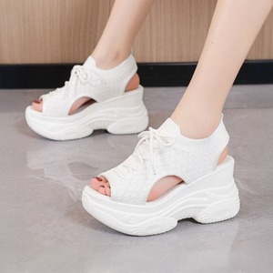 ニット サンダル レディース 春夏 厚底 韓国 スポーツサンダル 通気性 軽量 おしゃれ 大人 カジュアル 履きやすい 歩きやすい 痛くない 大人可愛い 大人女子