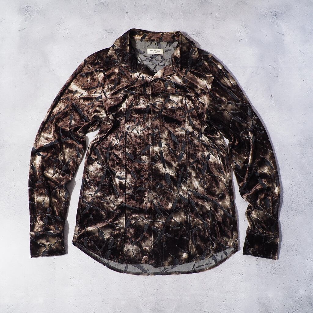 1990s Atelier sab see-through vintage velours shirt