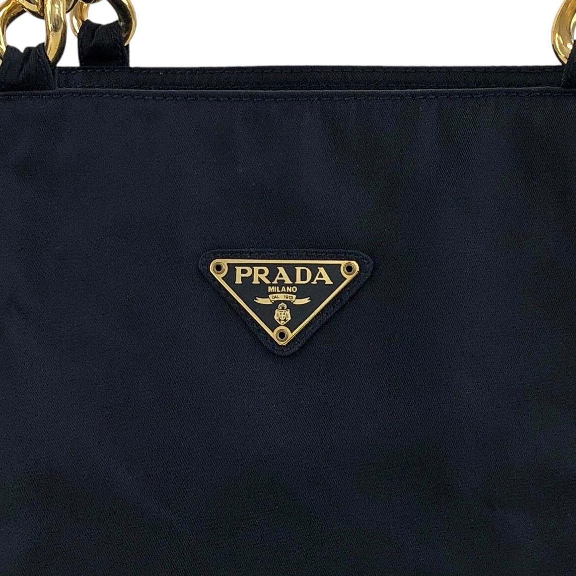 PRADA プラダ ハンドバッグ ネイビー トライアングルロゴ ナイロン