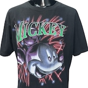 【DISNEY】90sミッキーマウス "Metallic Fireworks" グラフィック Tシャツ