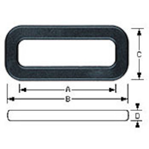 YKK LH50E　カクカン　50㎜用　平カン　黒　2個