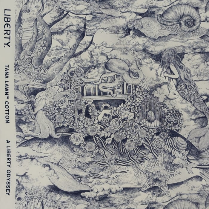 ◆輸入 リバティ LIBERTY タナローン Sea Spirit シースピリット ネイビー 約130×50cm