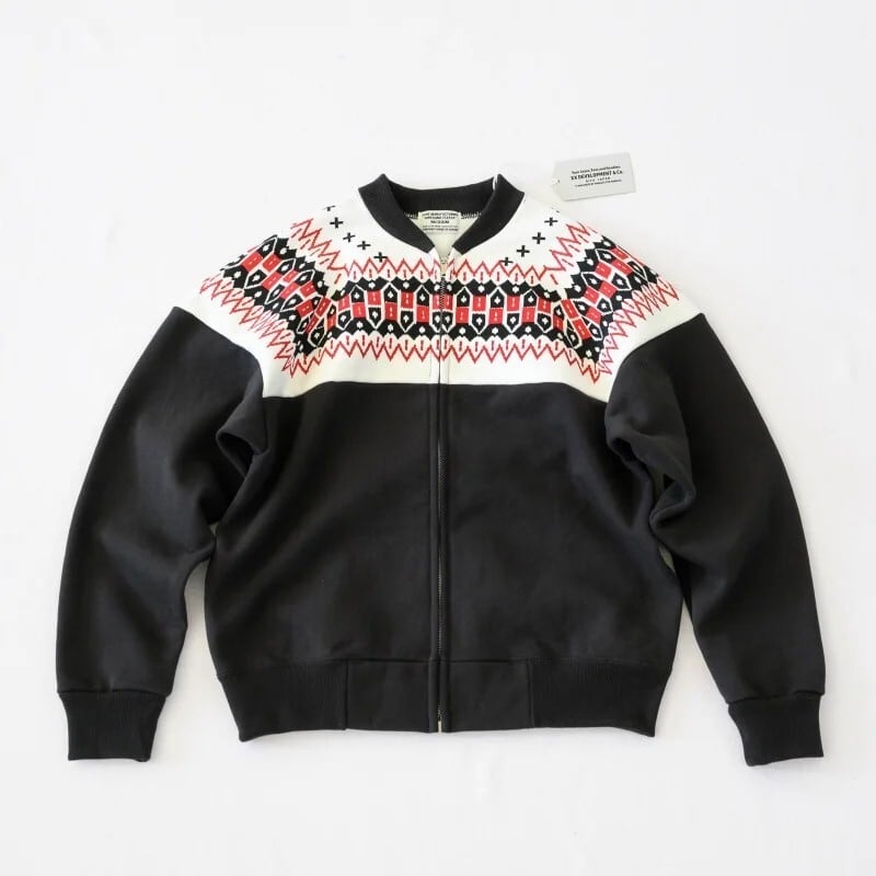 XX DEVELOPMENT SURE'S 50's Snow pattern Full Zip Sweatshirt XX DEVELOPMENT SURE'S 50's Snow pattern Full Zip Sweatshirt