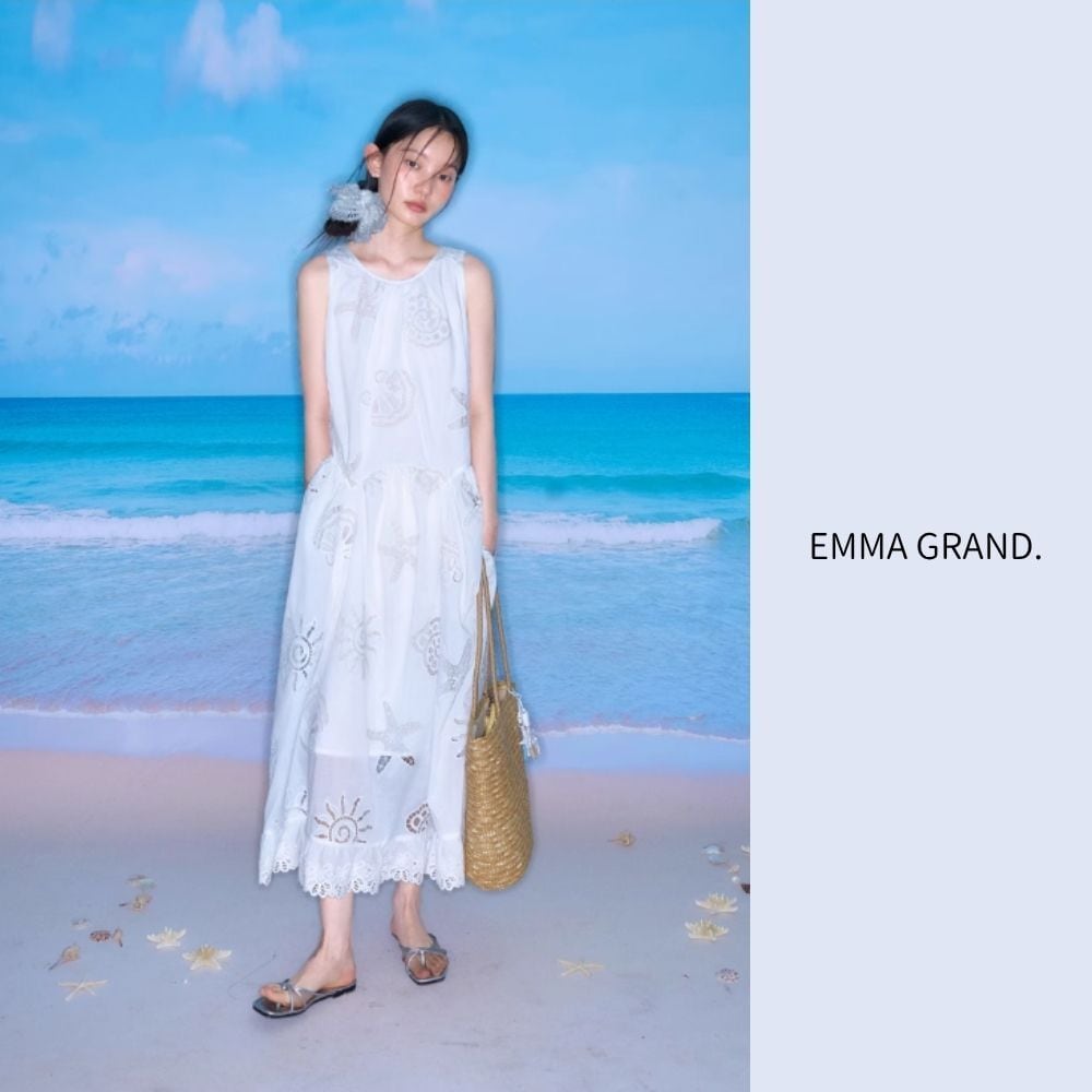 シーシェルホワイトワンピース E00561 | EMMA GRAND
