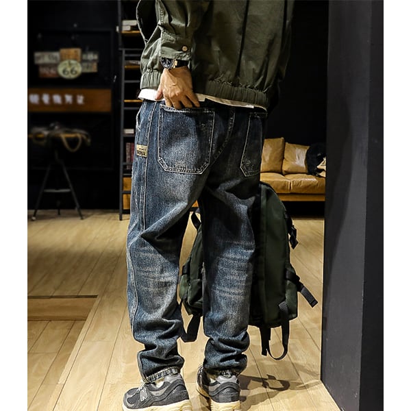 Side pocket design denim pants P340