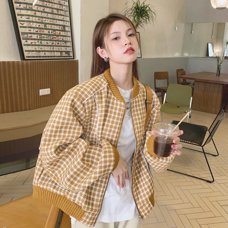 格子柄ショートジャケット オータムウィンタールーズ 秋物 冬物 スーパーモール28105845803