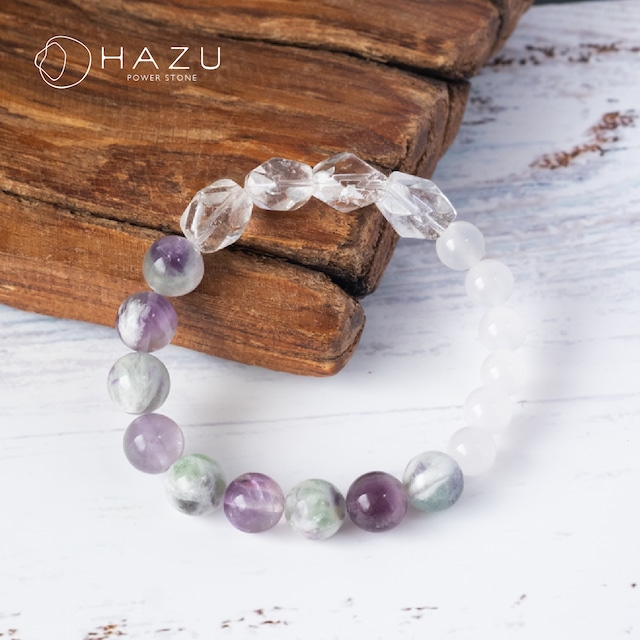 羽が舞い込んだ優しいひらめき［フェザーインフローライト／ホワイトカルセドニー／水晶］